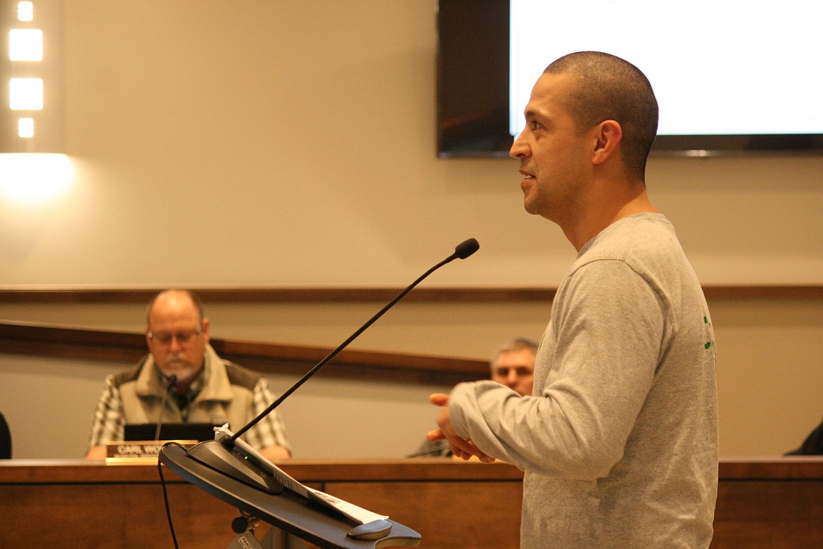 Quincy resident Greg Martinez talked to the Quincy City Council about a proposed pump park at the regular meeting Tuesday.