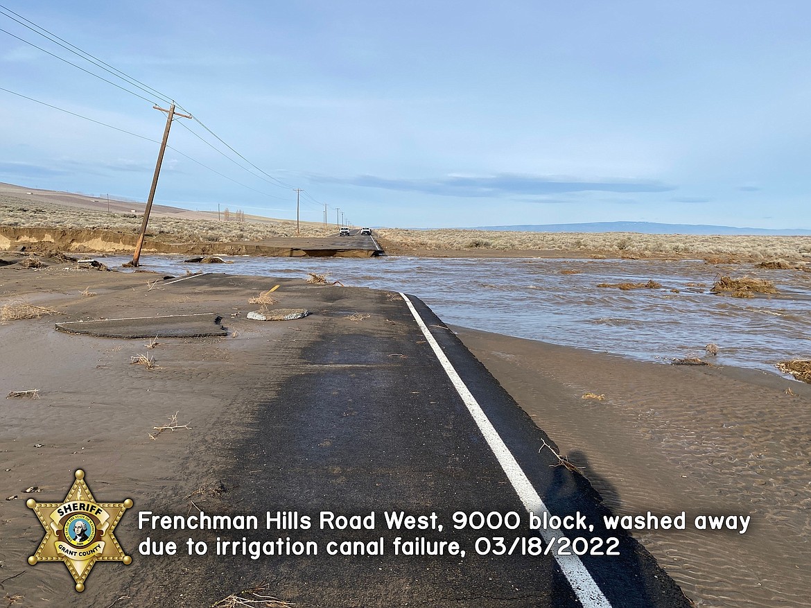 A breached canal washed out a roadway south of Quincy early Friday morning, closing down a portion of Frenchman Hills Road. It is unknown when the roadway will be reopened.