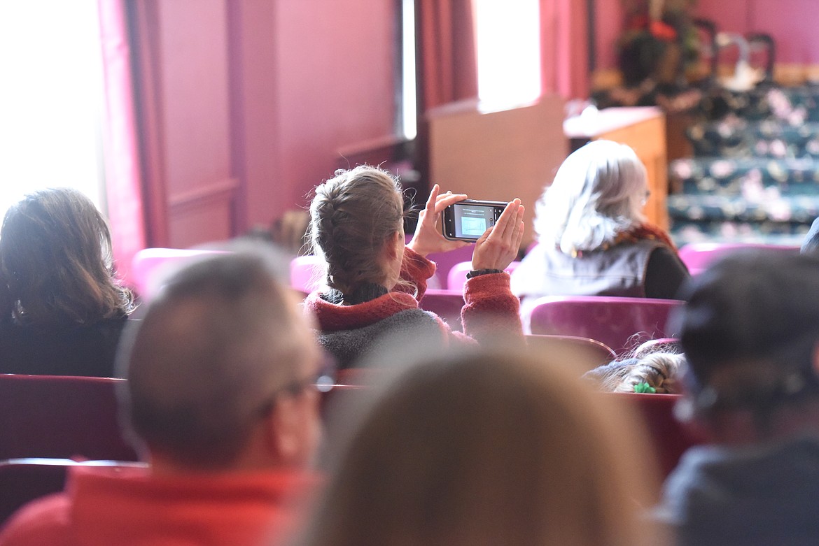 Residents were scattered around the Maki Theater in Libby's Central School for a presentation on selenium in Lake Koocanusa earlier this month. (Derrick Perkins/The Western News)