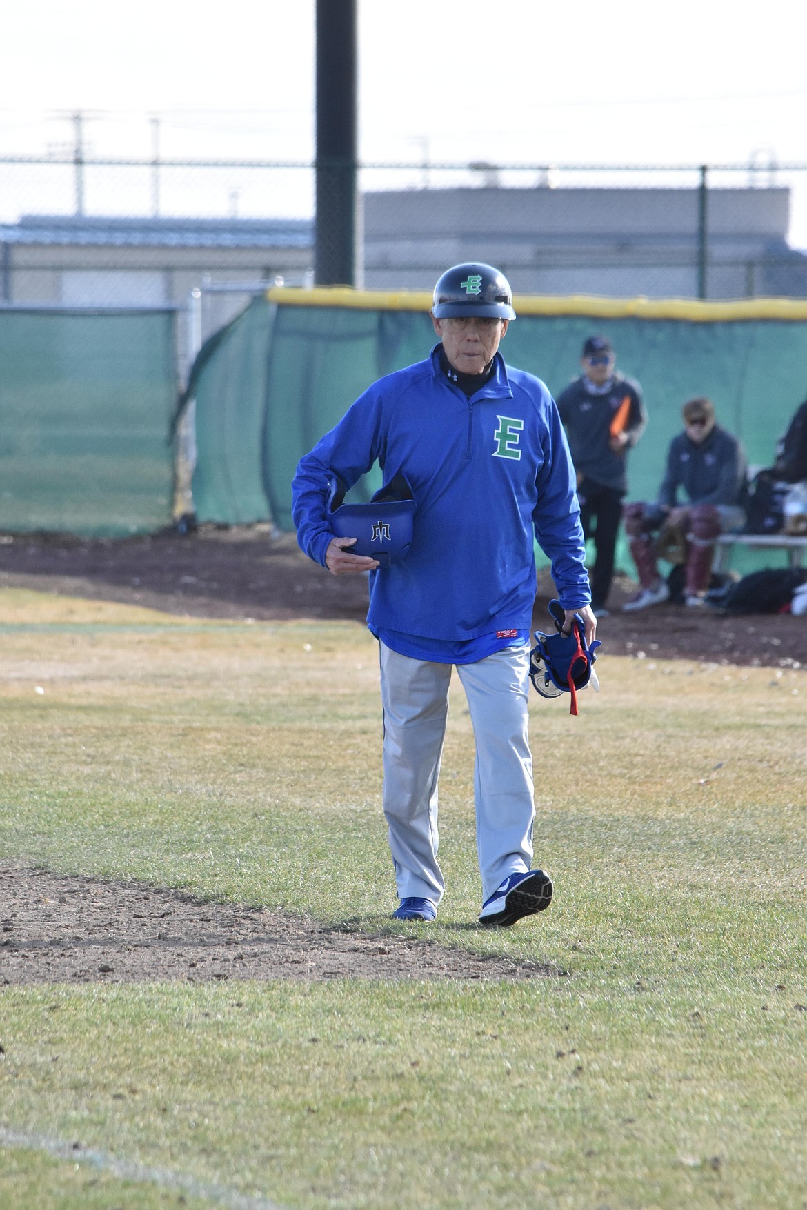 Ron Omori, fromer MLHS student, currently coaches for Edmonds College. Here he is pictured coaching his team when they went up against Big Bend on March 18. His team beat Big Bend Community College twice in a double-header during the tournament.
