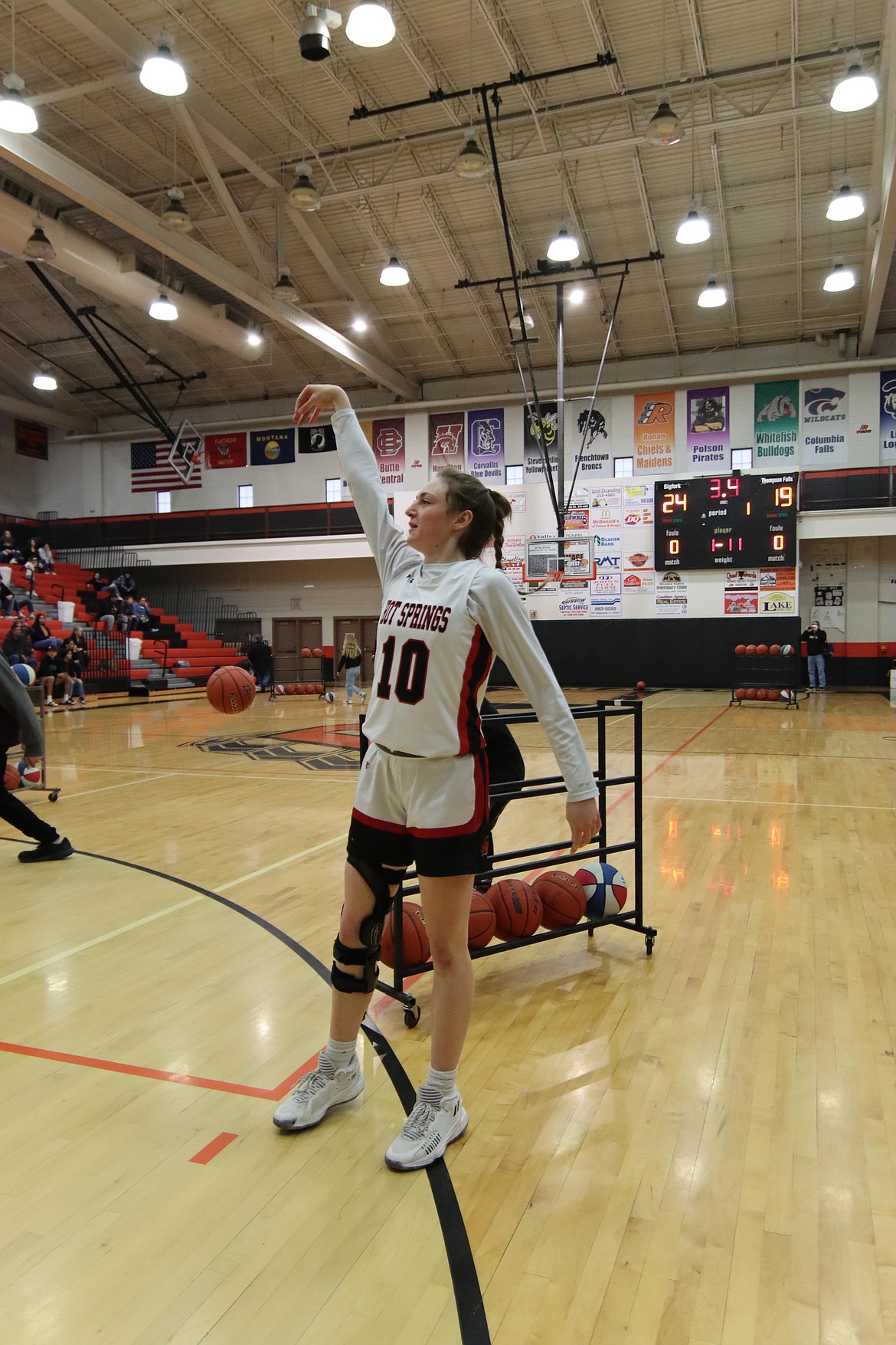 Girls co-MVP Katelyn Christensen of Hot Springs competes in the girls 3-point contest. (Courtesy of Niki Graham)