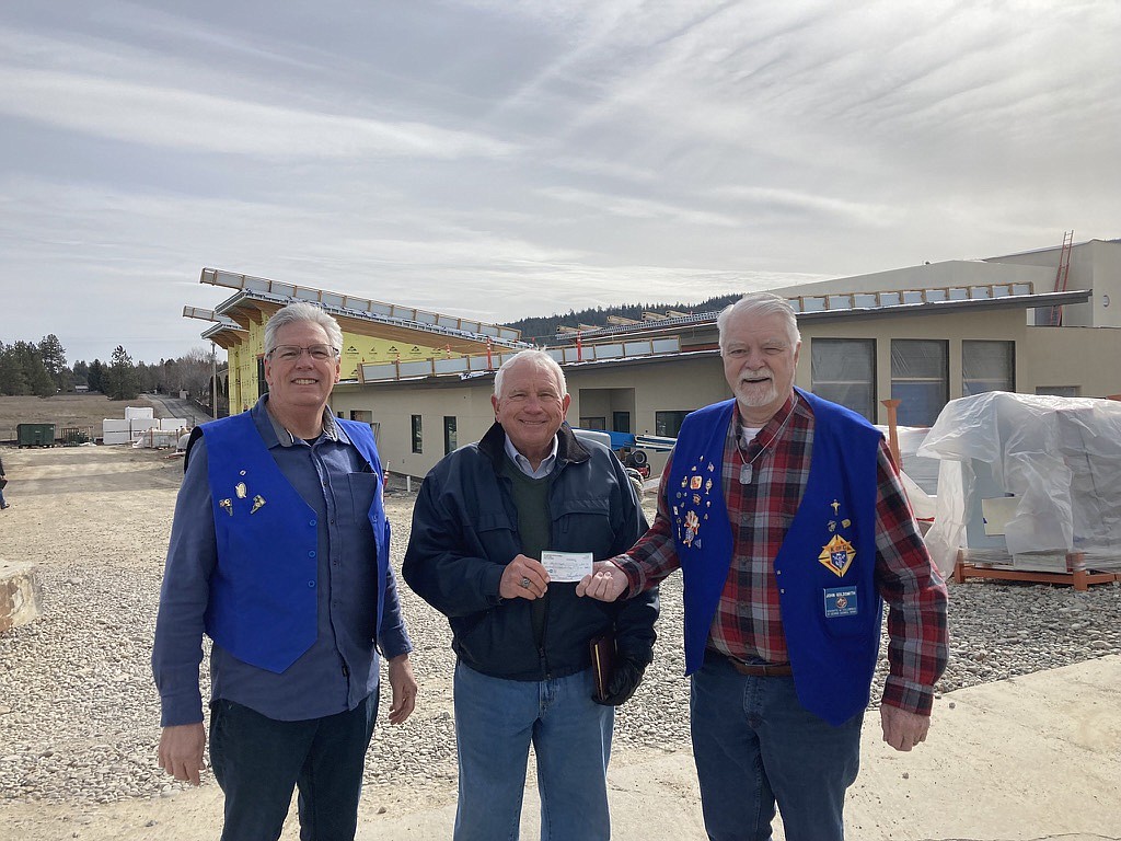 The Knights of Columbus Council 12560 in Post Falls recently donated $1,500 to the Idaho Veterans Assistance League (IVAL) in order to sponsor an apartment for a veteran at the new veterans facility in Post Falls. Sponsor's names will be displayed in the lobby of the facility. From left: Grand Knight Dave Krell, IVAL Secretary-Treasurer Len Crosby and Past Grand Knight John Goldsmith. Any individual or organization interested in sponsoring an apartment for a veteran at the facility is encouraged to call Len Crosby at 208-651-0697. To date, the Knights have donated a total of $19,000 to community nonprofits from funds raised during its 2021 Community Golf Tournament in Post Falls.