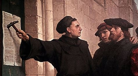 Reports differ on whether Martin Luther nailed his 95 Theses to the door of the church at Wittenberg Castle in 1517, or mailed them to his archbishop, Albrecht von Brandenburg, on Oct. 31, 1517.