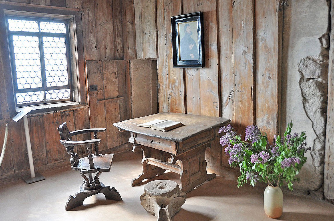 Luther Room in Wartburg Castle is where Martin Luther spent 11 months translating the New Testament into German, finishing in 1522, with the entire Bible translated 12 years later.