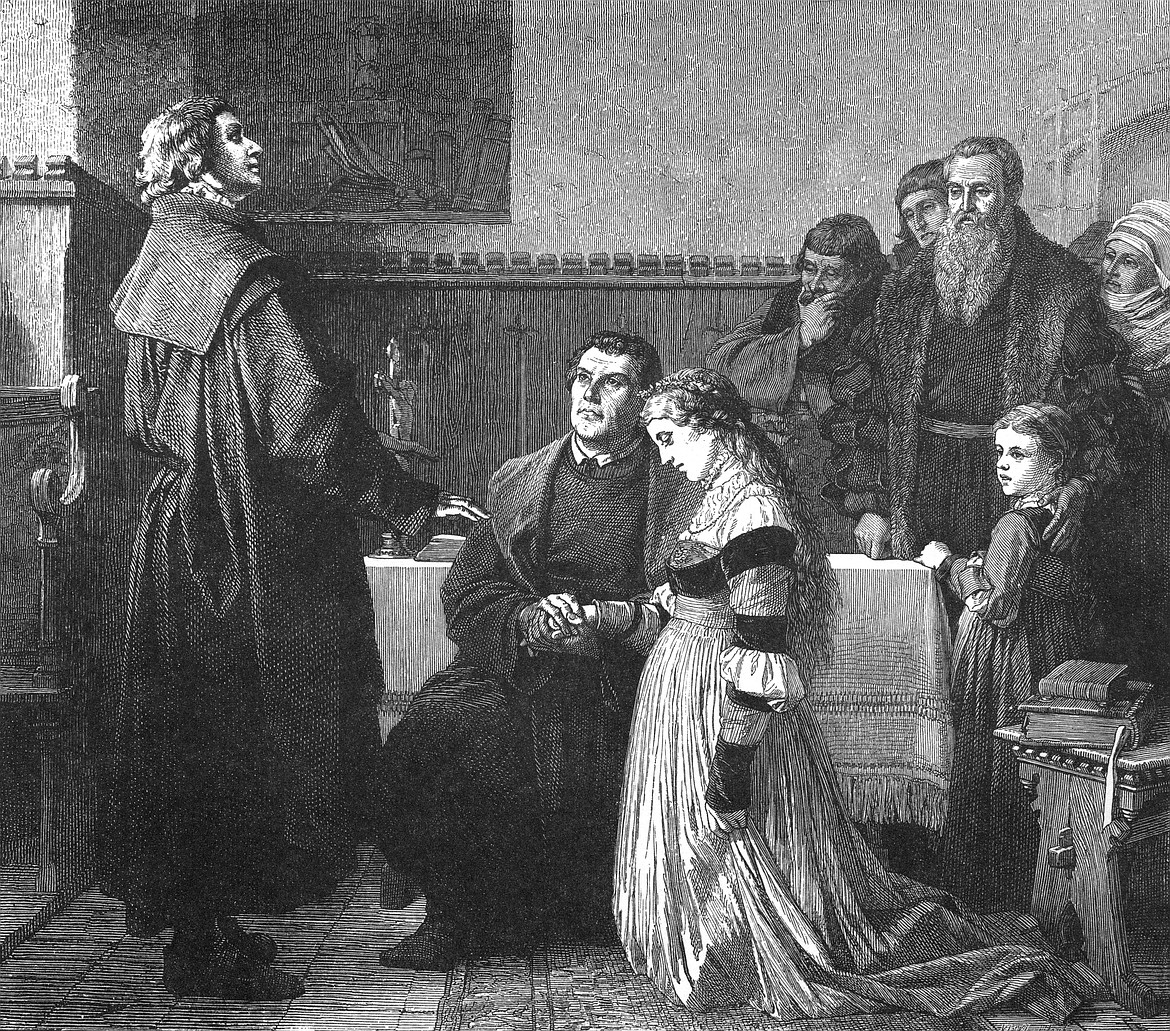 The former friar Martin Luther and former nun Katarina von Bora were married in 1525, had six children, and later cared for six of his sister’s children as well before he died in 1546 at age 63.