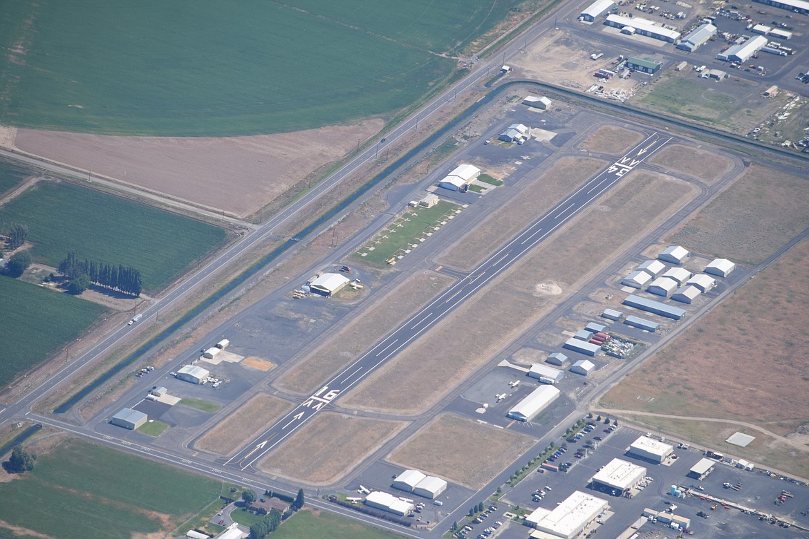 The Moses Lake Municipal Airport as seen from the air in May 2019. On Tuesday, the Moses Lake City Council considered how best to develop the airport in the future.