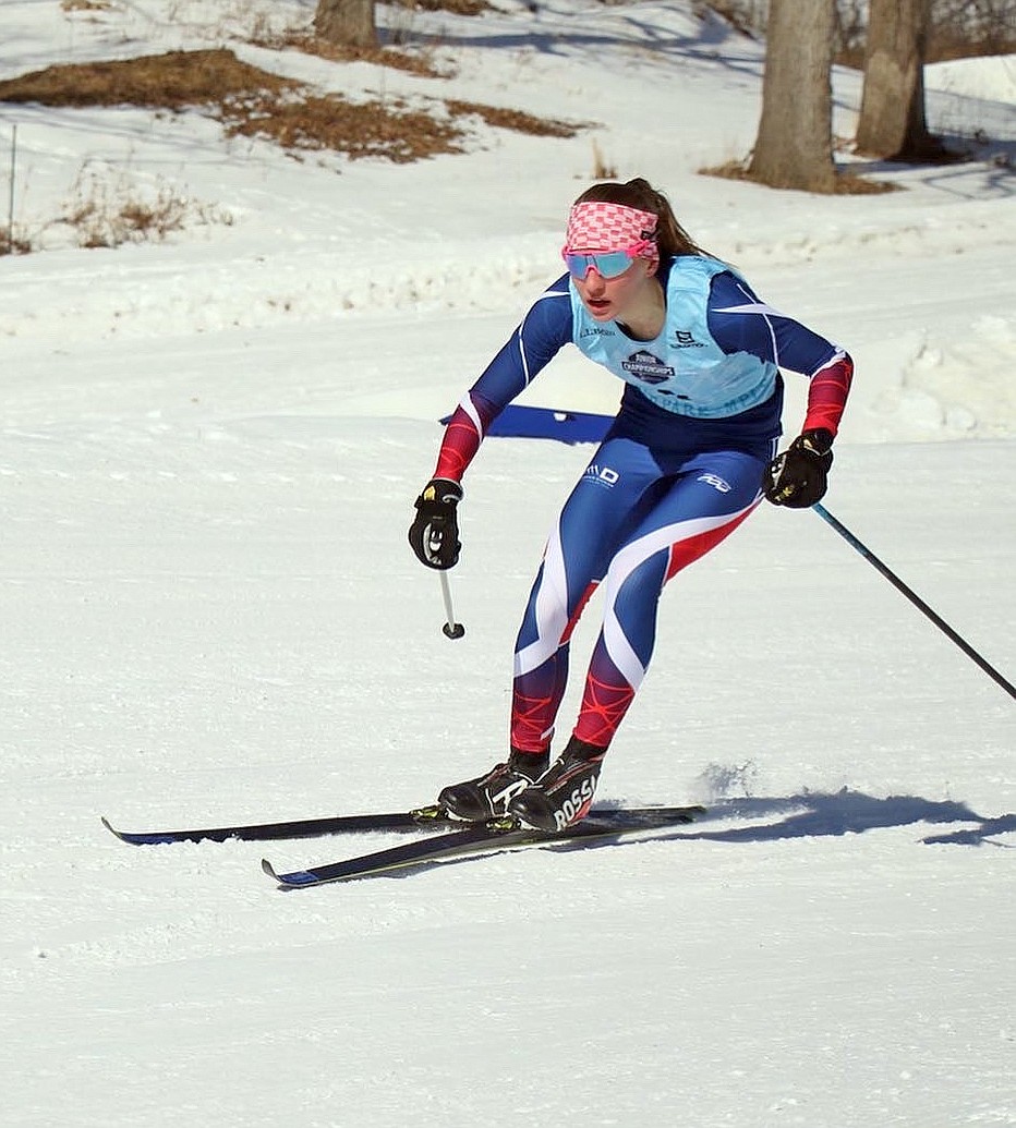 Glacier Nordic's Maeve Ingelfinger competes at Junior Nationals in Minnesota earlier this month. (Courtesy photo)