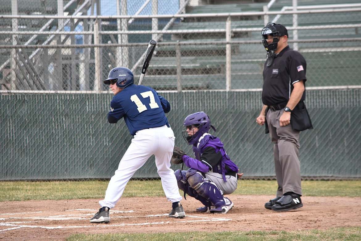 MLCA/CCS senior Jacob Robertson goes to bat during the matchup against Pateros on March 25. The Lions managed to score 22 runs total during a doubleheader against the Billygoats on Friday.