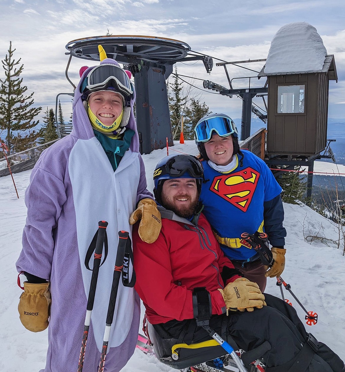 Erin Shea, Thomas Shea and Kelly Shea during DREAM Adaptive's Shred-a-thon on Saturday. (Thomas Shea photo)