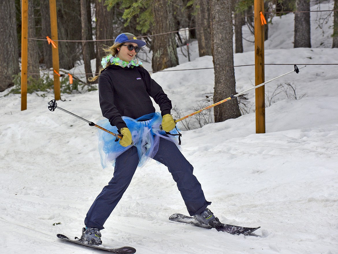 Paetra Cooke participates in DREAM Adaptive's Shred-a-thon Saturday. (Julie Engler/Whitefish Pilot)