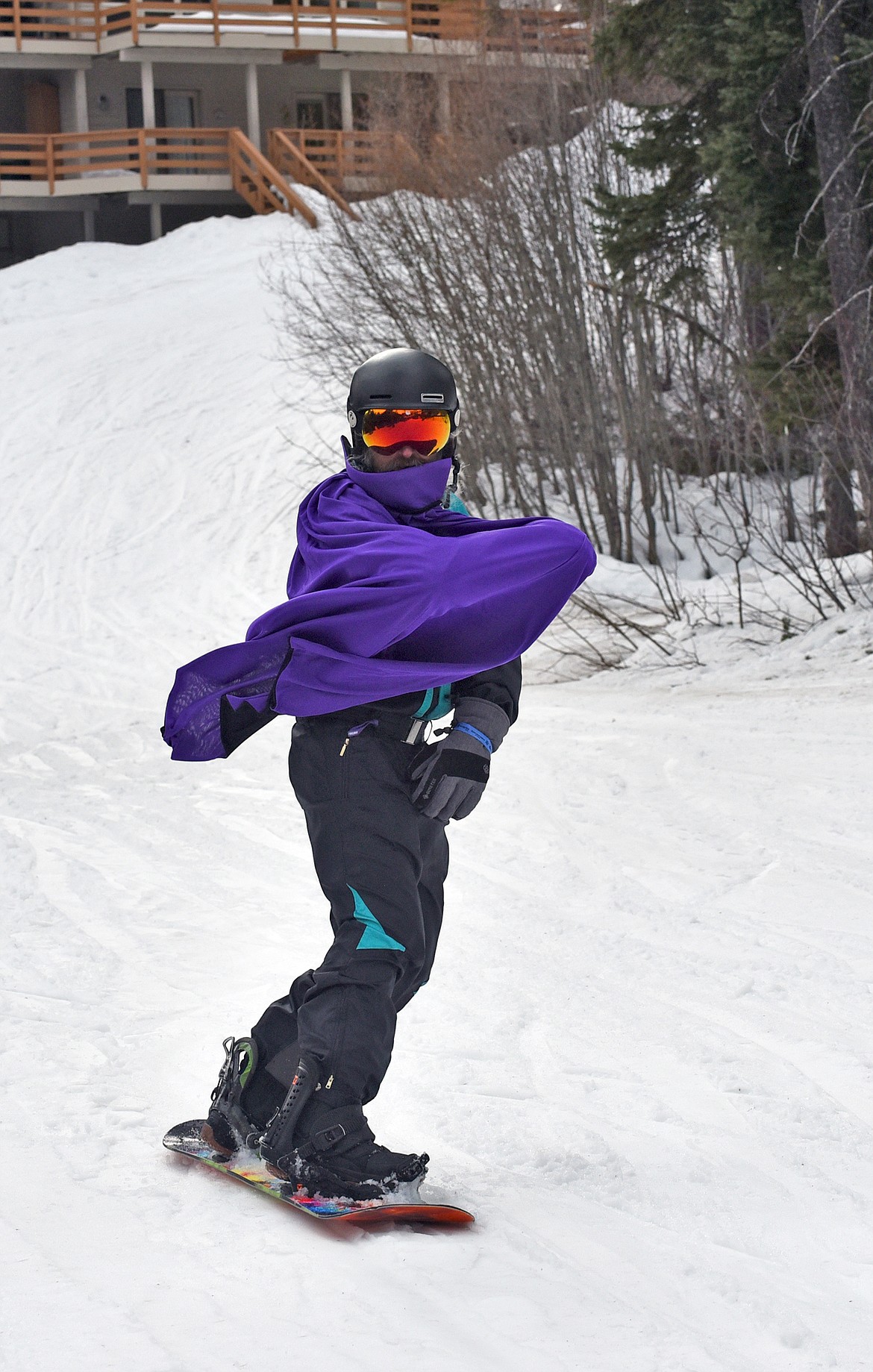 Jeremy Carnegie participates in DREAM Adaptive's Shred-a-thon Saturday. (Julie Engler/Whitefish Pilot)