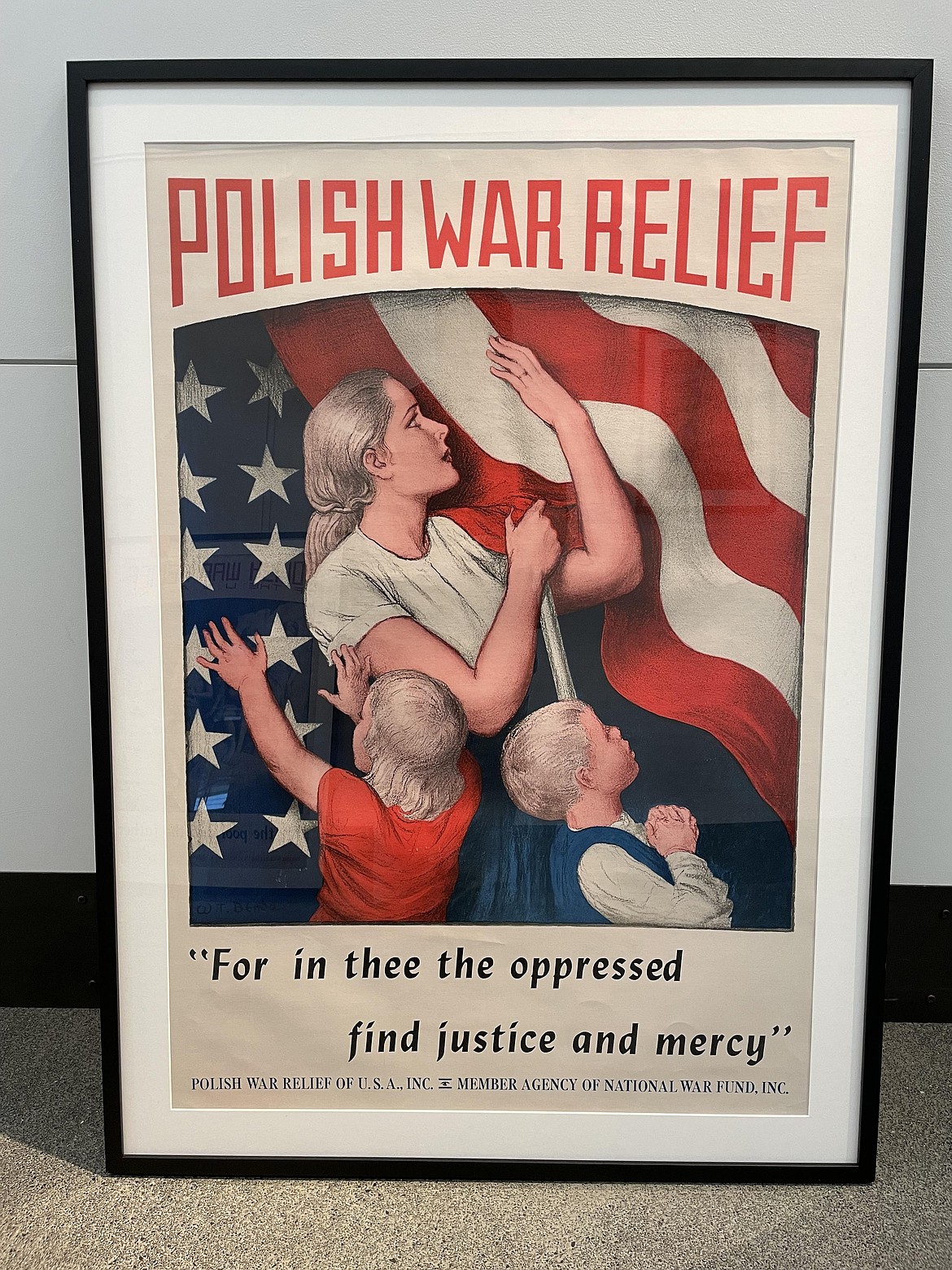 A poster soliciting aid for Polish war relief. Poland was invaded by Nazi Germany in September of 1939.