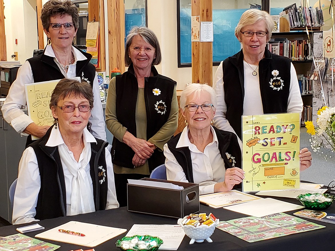 P.E.O. Chapter CA Ready? Set-Goals! Committee, pictured left to right, Back row: Lynn Gardner, Linda Bone, Marilyn Trosper
Front row: Janice Donovan, Lois Abell