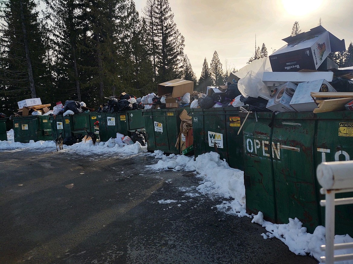 This photo was displayed during the March 29 solid waste workshop to a packed audience. Plenty of voices spoke up protesting the image, stating that it was not a true depiction of the typical state of the transfer site. This photo was taken on Nov. 22 2020, the week before Thanksgiving.
