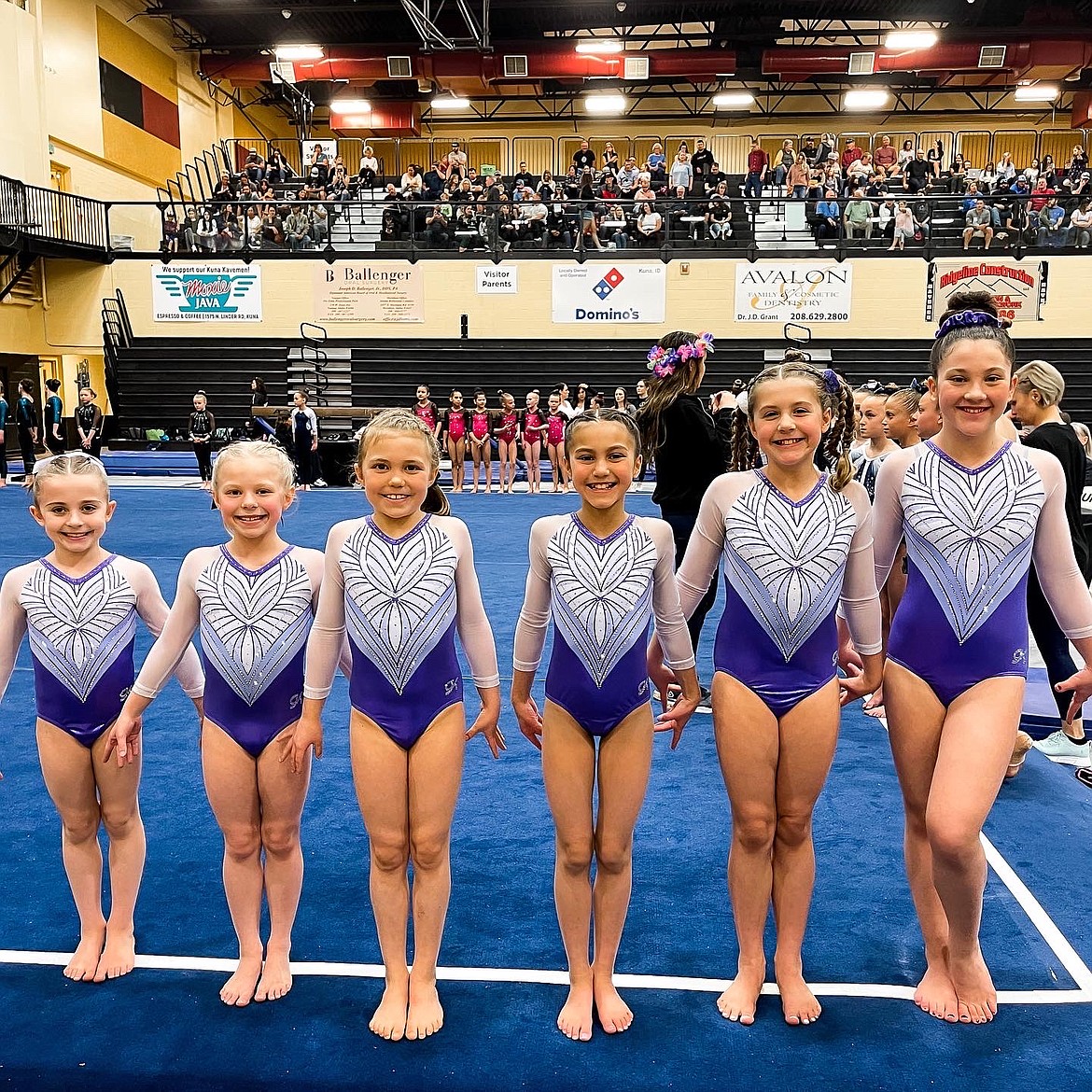 Courtesy photo
Avant Coeur Gymnastics Level 4s at the Idaho state championships in Kuna. From left are Sydney Traub, Kaylee Flodin, Olivia Watson, Taniella Atteshis, Issoria Austin and Audri Madsen.