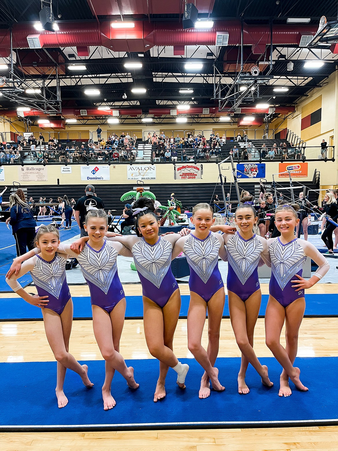 Courtesy photo
Avant Coeur Level 7s at the Idaho state gymnastics championships in Kuna. From left are Georgia Carr, Claire Traub, Jeralyn Norris, Avery Hammons, Addy Prescott and Sophia Elwell.