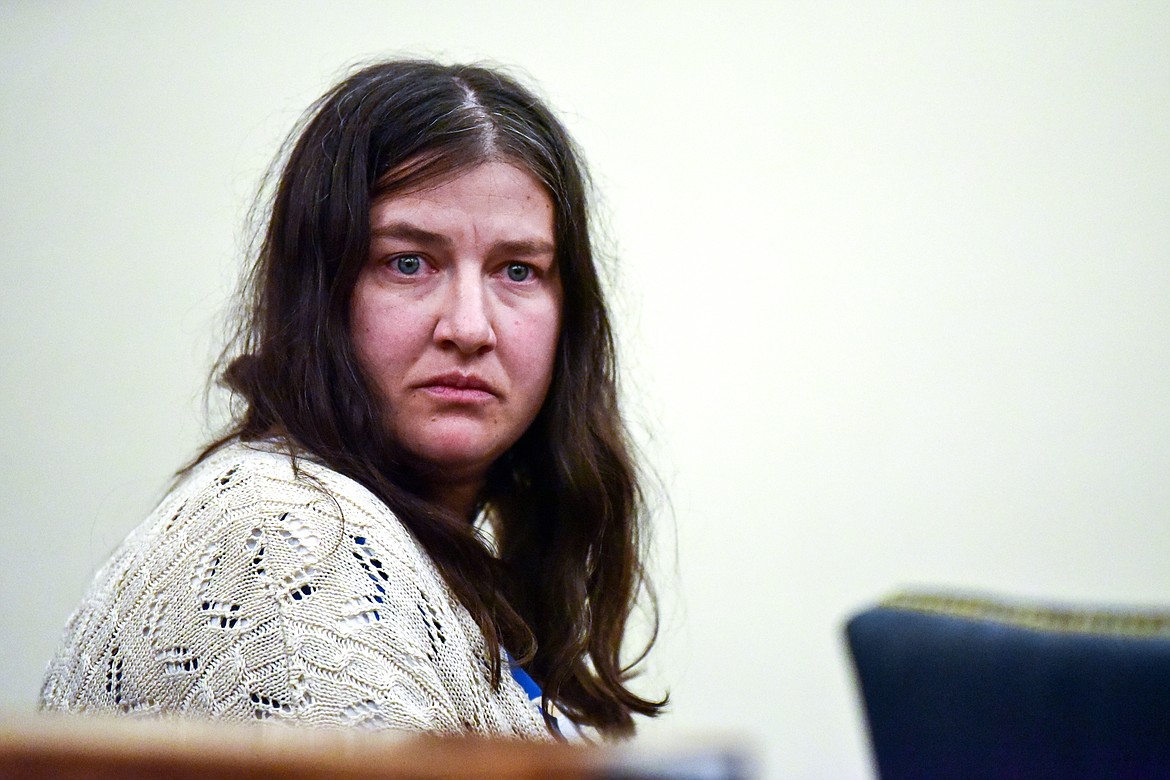 Jessica Adena Farbstein is shown at her sentencing hearing in Flathead County District Court on Thursday, March 31. (Casey Kreider/Daily Inter Lake)