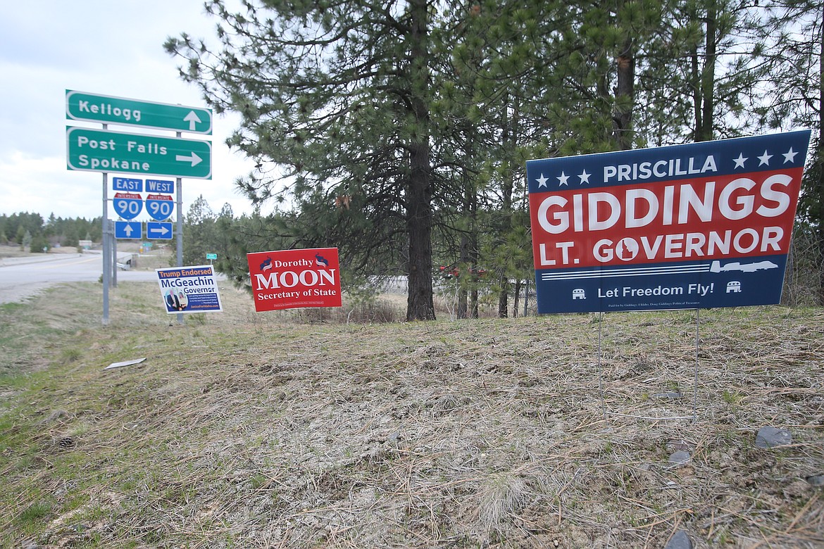 According to Idaho Transportation Department spokeswoman Megan Jahns, land for right of way is protected by law "and critical to the how transportation functions. Clogging it up with signs can pose a safety issue, and safety issues will be removed immediately."