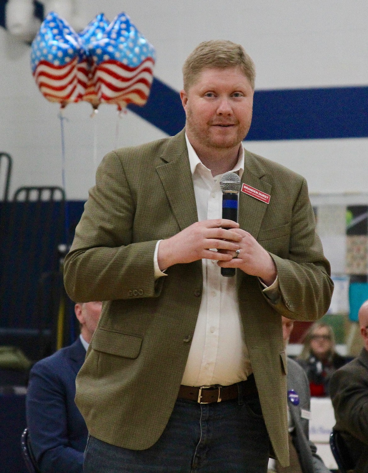 Branden Durst at candidate forum in Bonners Ferry March 31.