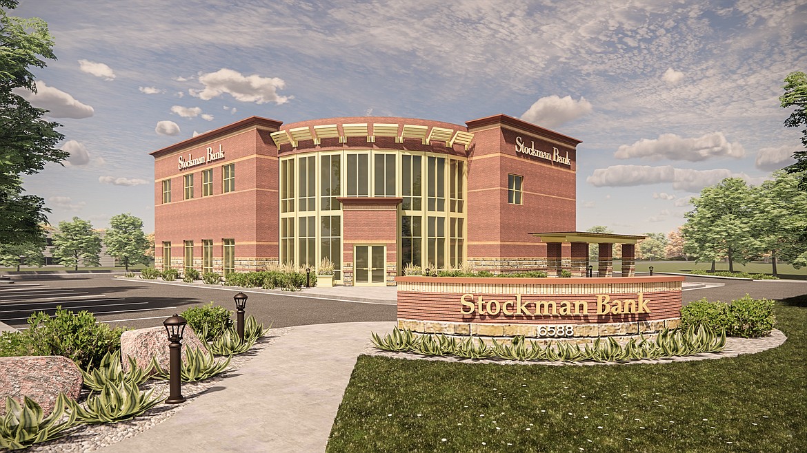 A rendering of the new Stockman Bank in Whitefish.