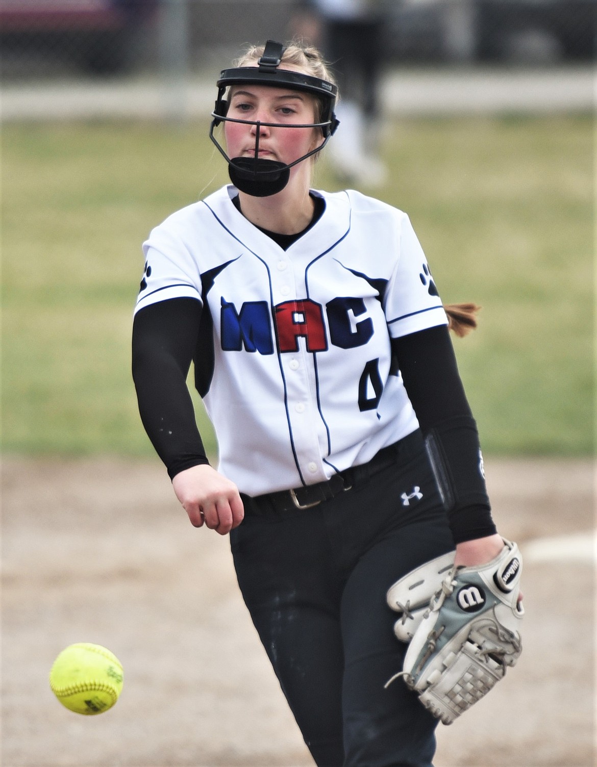 Izzy Evans pitches against Anaconda. (Scot Heisel/Lake County Leader)