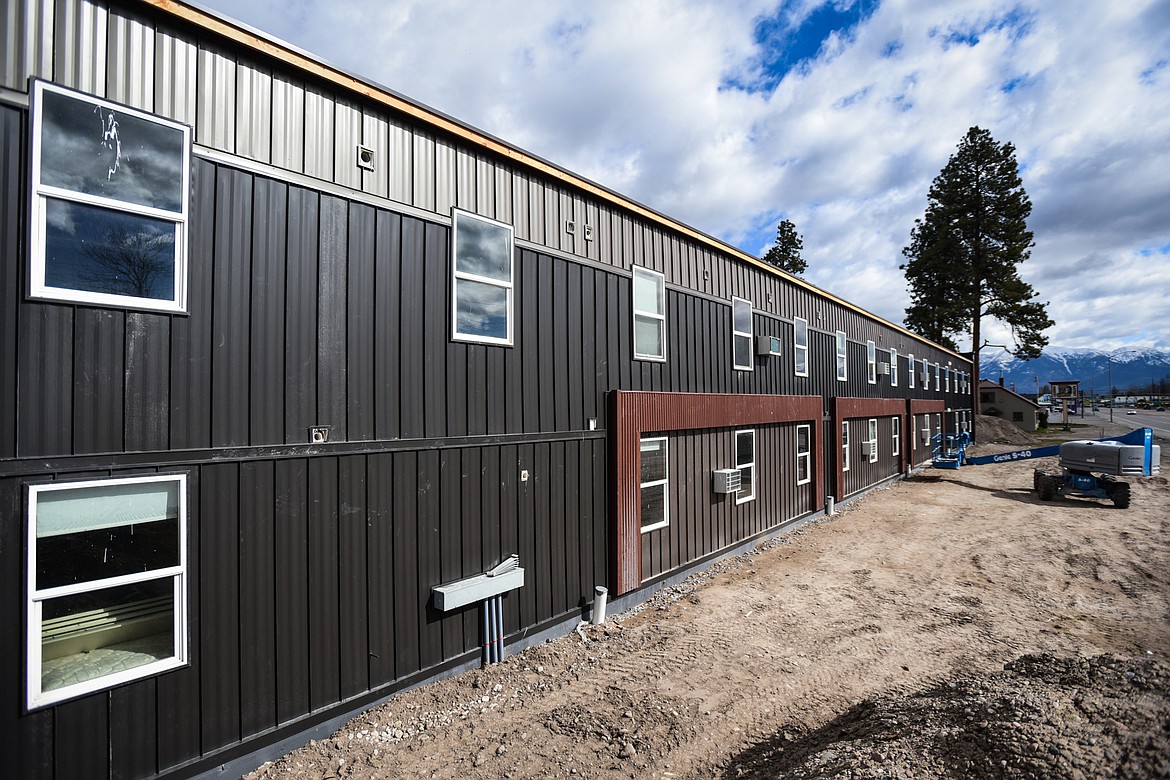 Riverview Apartments under construction along U.S. Highway 2 East in Evergreen on Wednesday, April 6. (Casey Kreider/Daily Inter Lake)