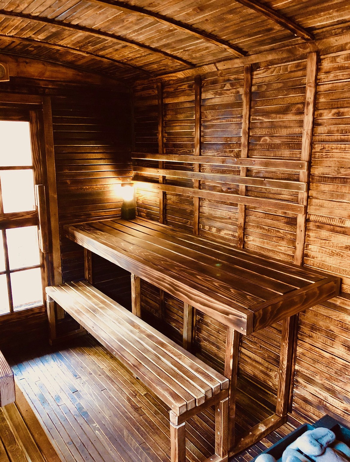 The inside of one of Toasty Mobile Saunas' mobile units. The company has opened in Boundary County to offer relaxation to customers in the region, from Boundary County to Bonner and Kootenai counties.