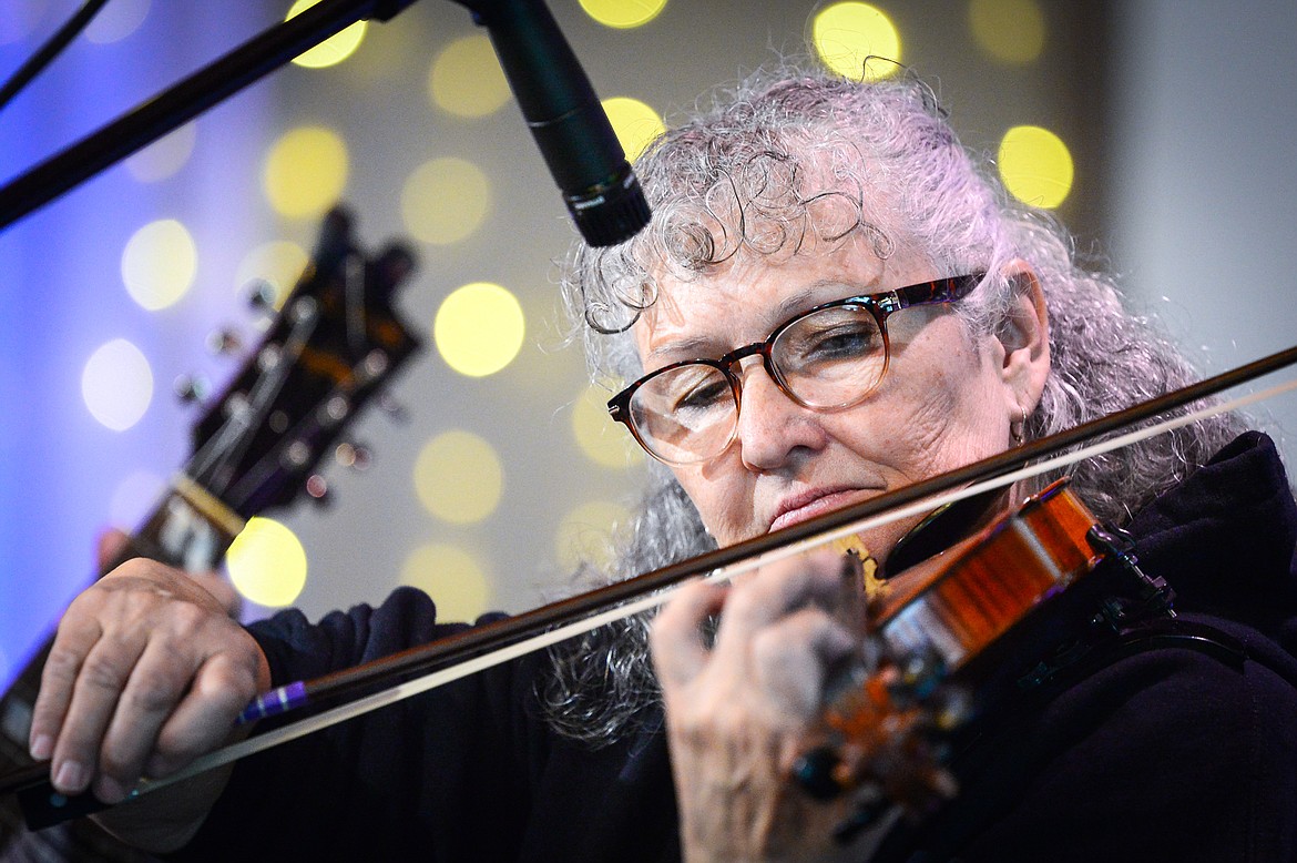 Sheila Wright performs in the senior age division at the 12th annual Glacier Fiddle Festival at Cornerstone Community Church in Kalispell on Saturday, April 9. (Casey Kreider/Daily Inter Lake)