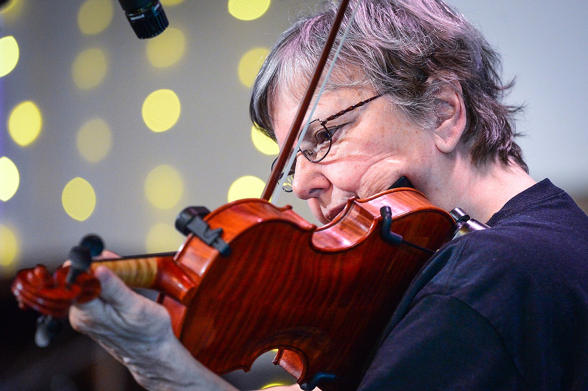 Barbara Curtis performs in the senior age division at the 12th annual Glacier Fiddle Festival at Cornerstone Community Church in Kalispell on Saturday, April 9. (Casey Kreider/Daily Inter Lake)