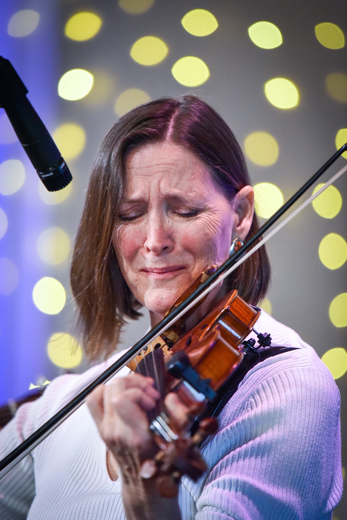 Debby Carlson performs in the senior age division at the 12th annual Glacier Fiddle Festival at Cornerstone Community Church in Kalispell on Saturday, April 9. (Casey Kreider/Daily Inter Lake)