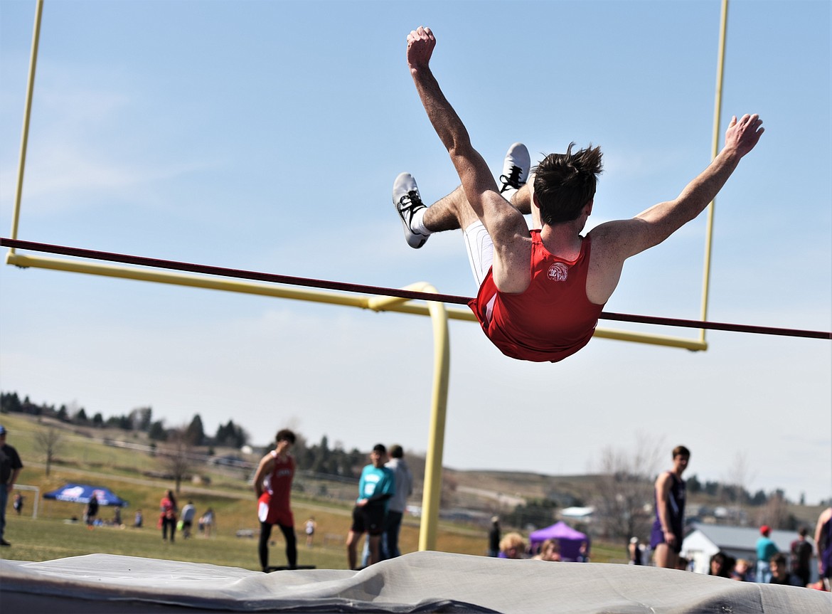 Kendall O'Neill of Arlee set a personal-best 5 feet, 10 inches in the high jump for third place. (Scot Heisel/Lake County Leader)