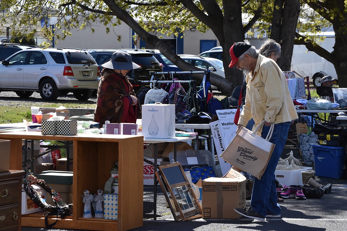 Some of the booths at the  Ephrata American Legion Post 28 swap meet and vendor market brought second-hand items to sell on April 9.