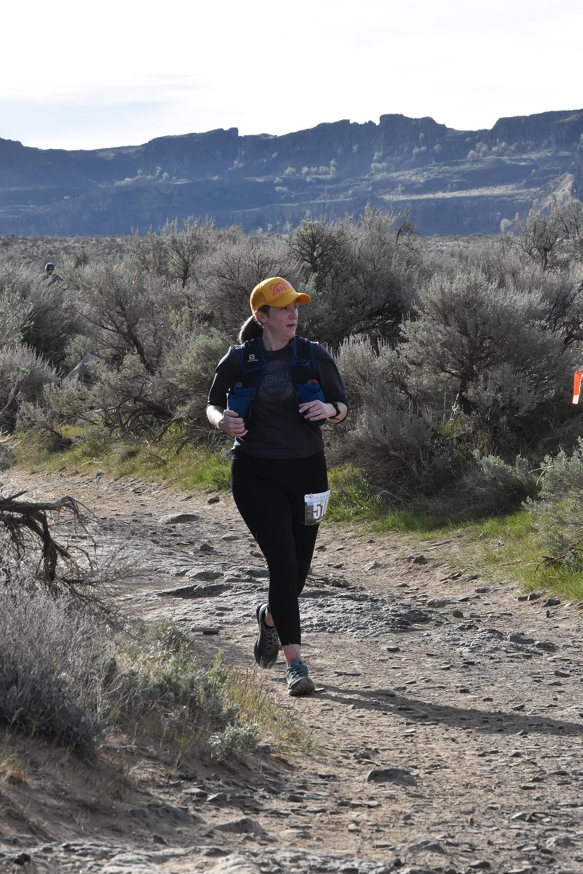The sagebrush lined trails of the Ancient Lake Trail Run features loops through the Ancient Lakes area showcasing the desert landscape and waterfalls.