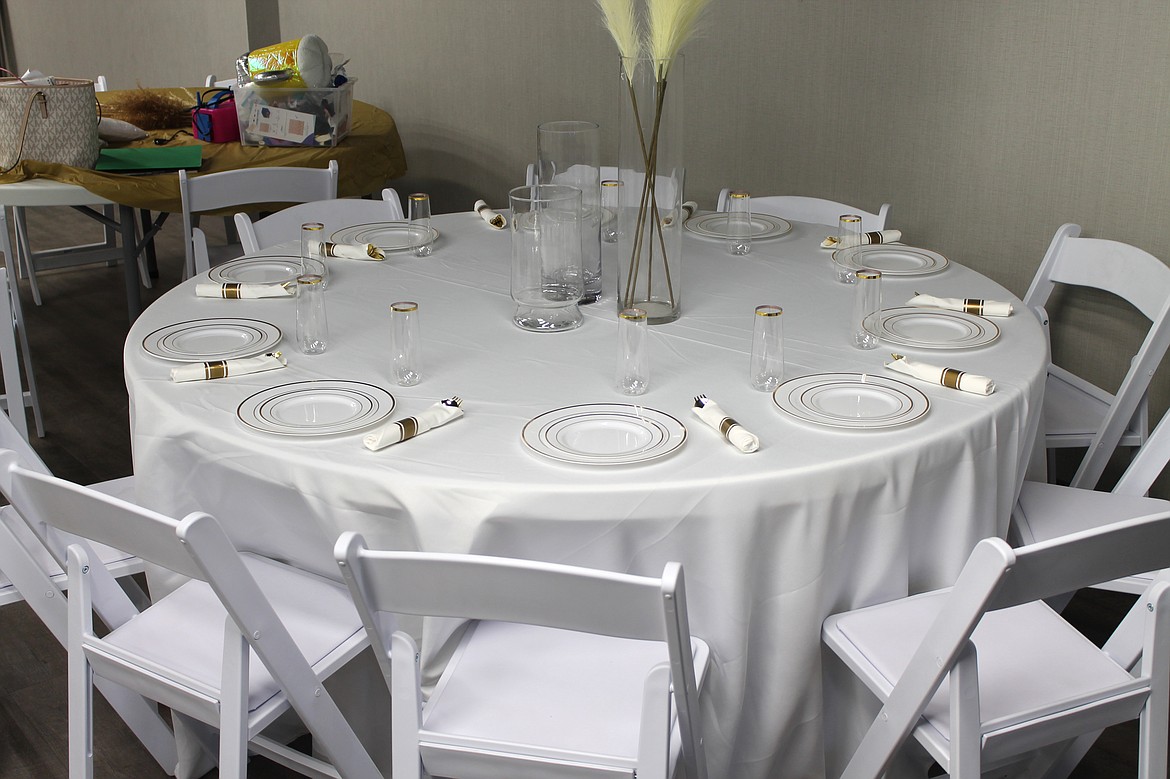 A table decked out in wedding white at Bell Event Studio. The new business works to provide stress-free event options for clients.