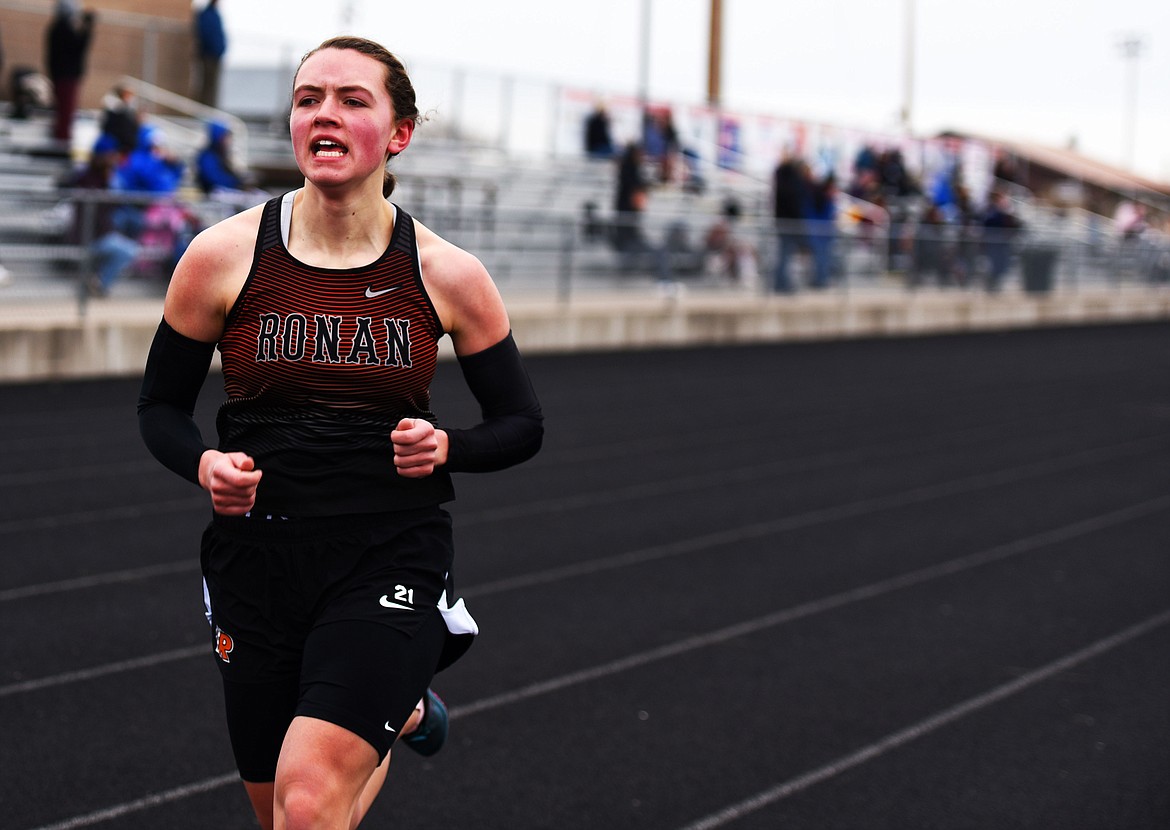 Senior Olivia Heiner swept the 1,600 meters and the 3,200 meters at the Dilly Bar Invitational. (Scot Heisel/Lake County Leader)