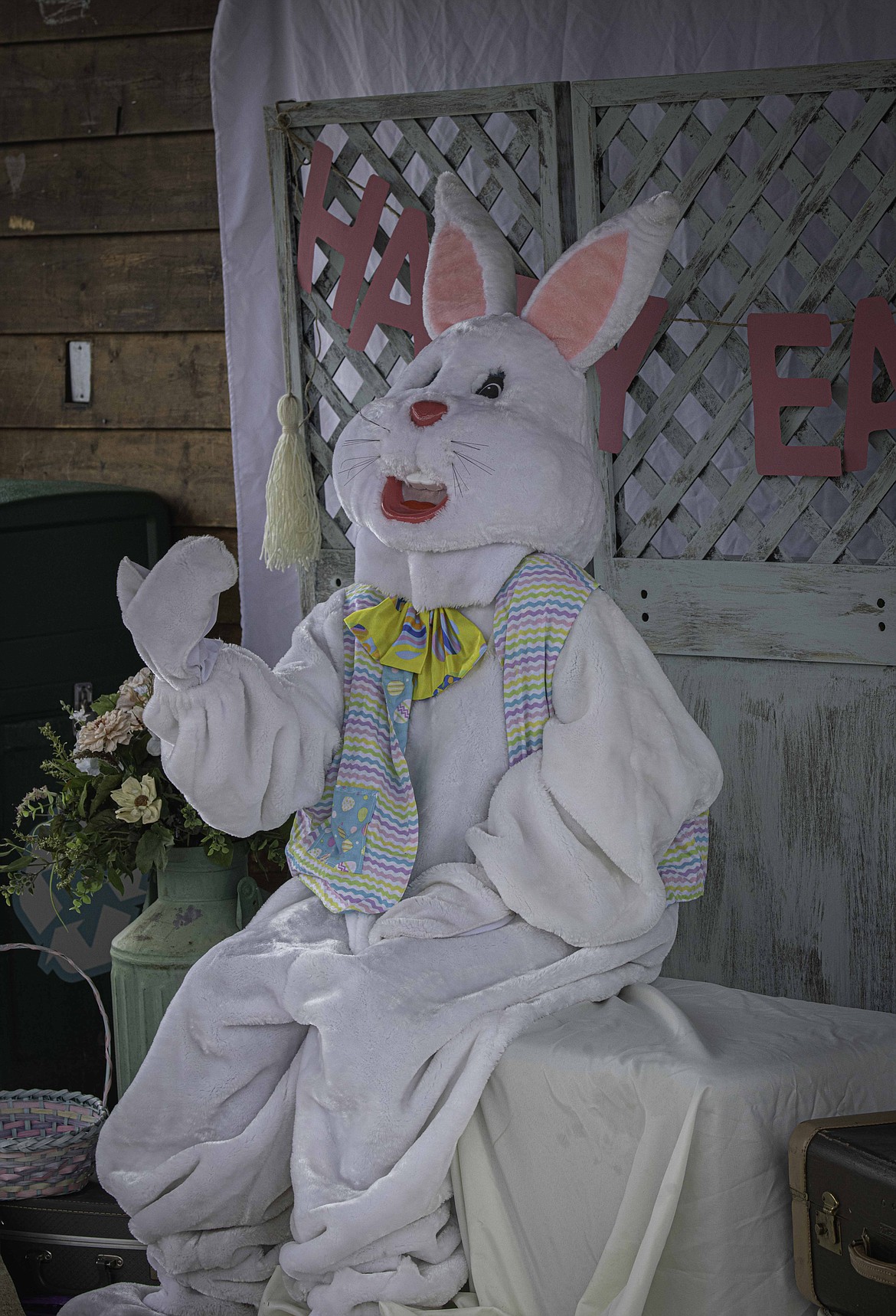 Haylee Steinbeck as the Easter bunny. (Tracy Scott/Valley Press)