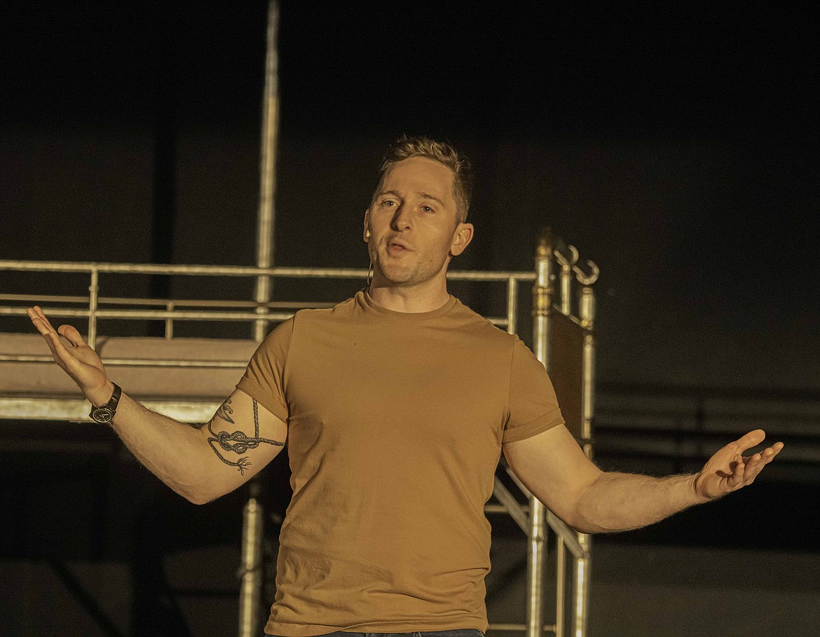 Joe Metcalfe performs in "The ReEntry" at Plains High School. (Tracy Scott/Valley Press)