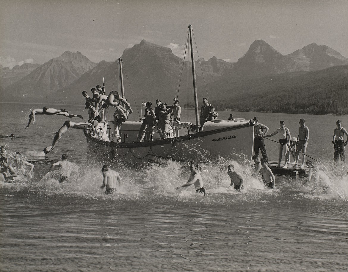 Jumping off the William R. Logan into Lake McDonald. This photo was given to FDR. (Photo provided)