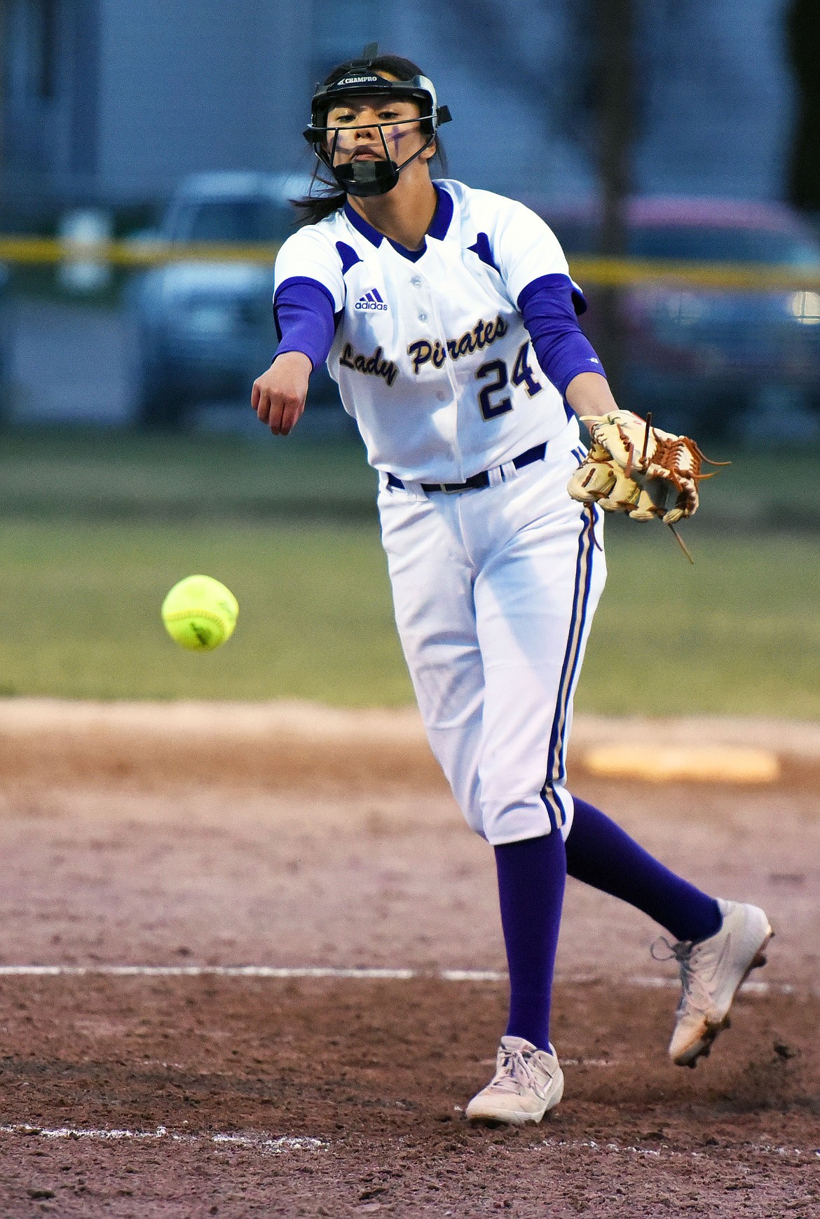 Turquoise Pierre pitches in relief against Columbia Falls. (Scot Heisel/Lake County Leader)