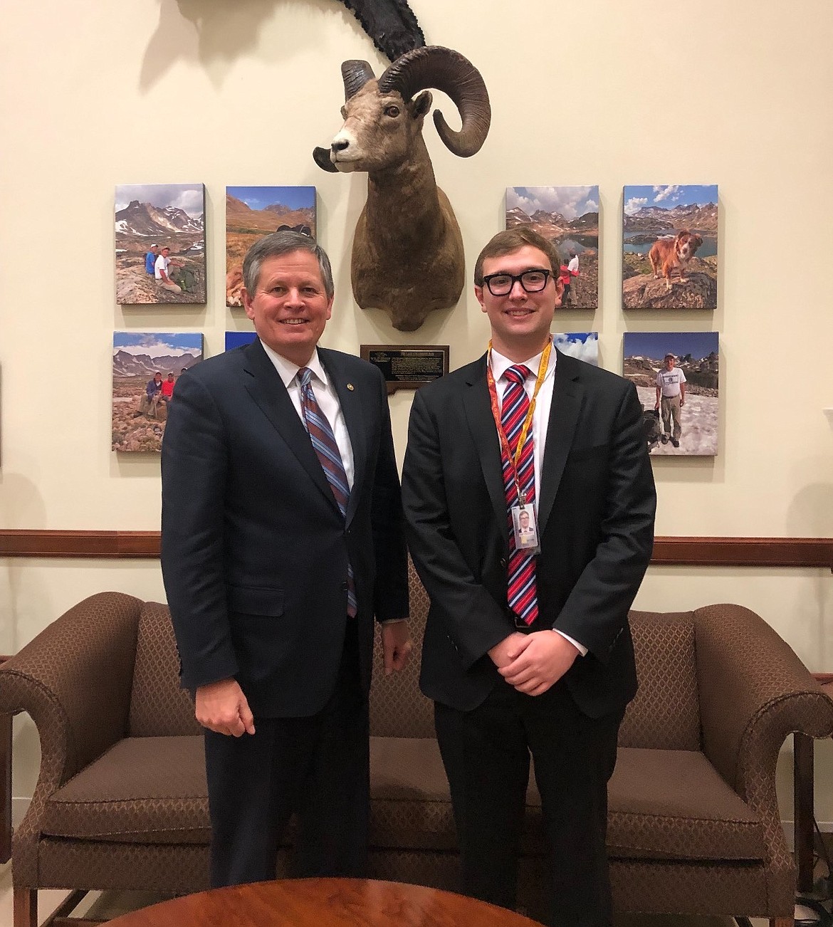 Connor Dunlap, right, may be from the small town of St. Regis but that didn't stop him from obtaining a once in a lifetime opportunity of working in Washington D.C. this spring as part of an internship team for Montana Senator, Steve Daines. (Photo courtesy/Connor Dunlap)