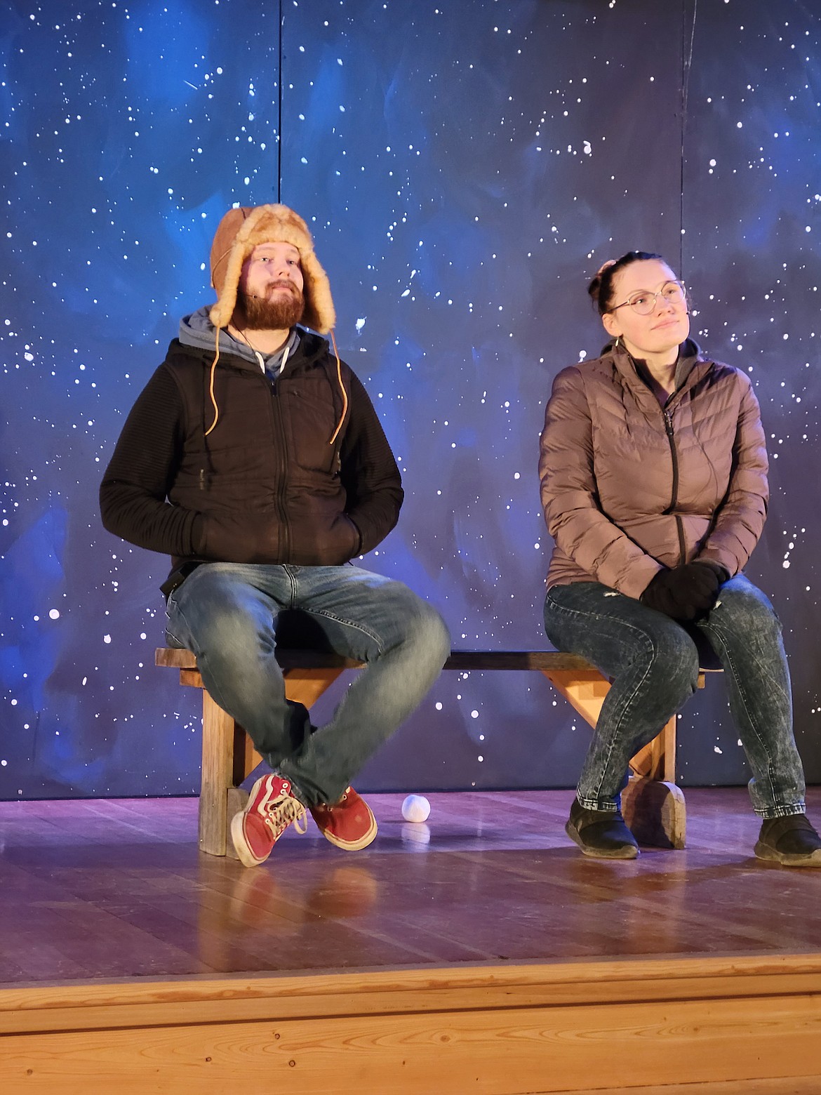 Christopher Beamer and Caitlin Sturdevant appear in the Eureka Community Players' production "Almost, Maine."