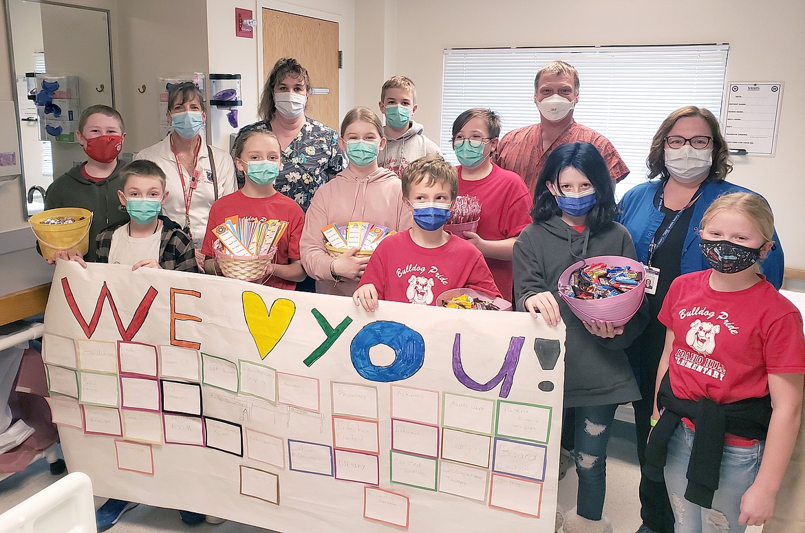 Idaho Hill Elementary Student Council representatives recently surprised Newport Hospital and Health Services staff with a heartfelt thank you for the healthcare workers' dedication during the COVID-19 pandemic.