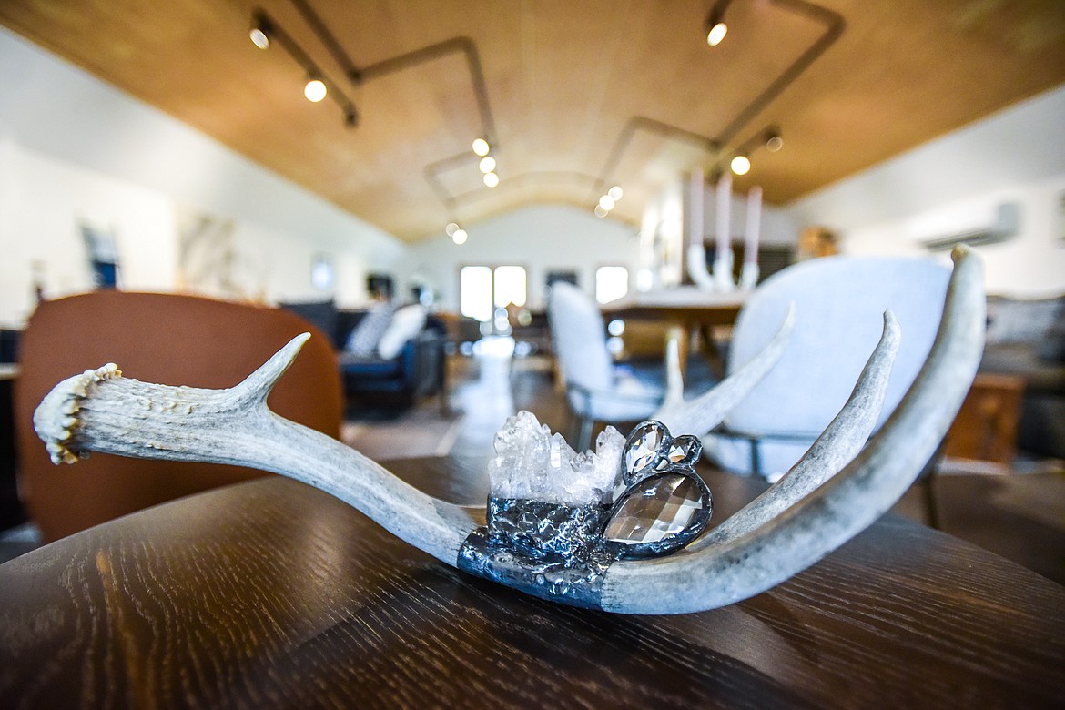 Antler decor on display at Quietude Home in Kalispell on Tuesday, April 26. (Casey Kreider/Daily Inter Lake)