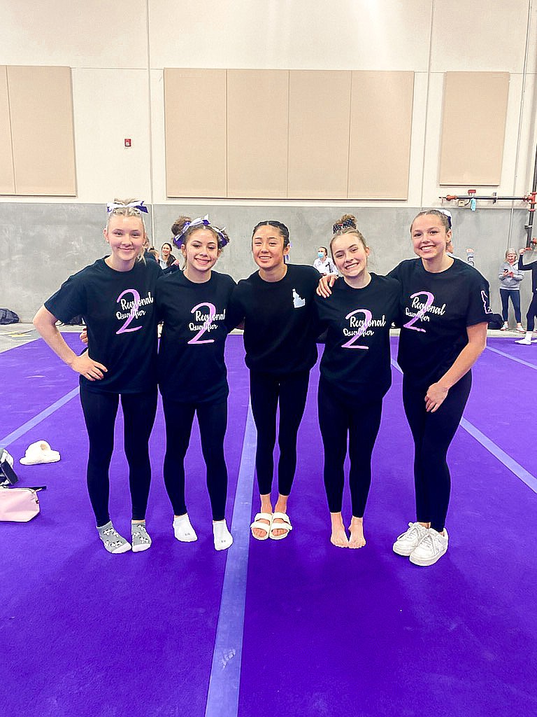 Courtesy photo
Avant Coeur Level 9 and 10 qualifiers at Region 2 Regional Championships in Vancouver, Wash. From left are Maddy Edwards, Jazzy Quagliana, Maiya Terry, Mira Fowler and Madalyn McCormick.
