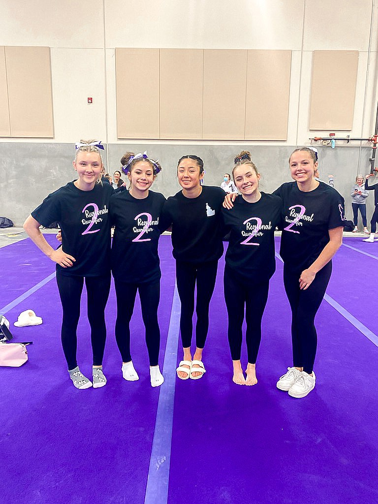 Courtesy photo
Avant Coeur Level 9 and 10 qualifiers at Region 2 Regional Championships in Vancouver, Wash. From left are Maddy Edwards, Jazzy Quagliana, Maiya Terry, Mira Fowler and Madalyn McCormick.