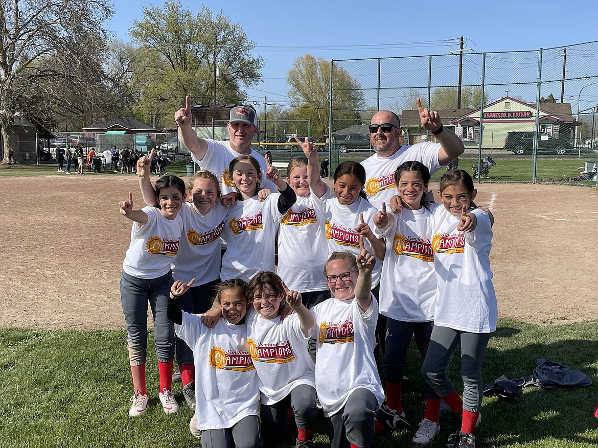 Pictured- Front row, from left to right, Gabby Adamy, Lily Mugnos and Riley Trusty.
Middle row, Jenevee Garza, Haley Trusty, Cadence Meza, Mackenna Humphrey, Jennicka Taylor, Evelee Garza and Arriyana Deleon. Back row- Coaches Jason Humphrey and Steve Mugnos.
Not pictured- Cindy and Emmarie Albert.