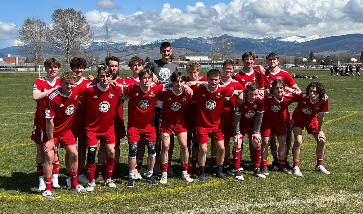 Courtesy photo
The Timbers North FC 03/04 Boys Red soccer participated in a series of soccer matches in Missoula over the weekend. On Saturday morning the Timbers defeated Helena HYSA 03 3-0. Noah Janzen, Otto Geilenfeldt and Logan Koller scored one each, and Even Brinkmeier and Joseph Sarkis had one assist each. Kael McGowan had the shutout in goal. On Saturday evening the Timbers were defeated by Missoula Strikers 03 Black 3-2. Logan Koller and Noah Janzen scored once each for the Timbers. On Sunday morning the Timbers defeated Bilings BU Pink 03 3-0.
Walker Jump, Otto Geilenfeldt and Tyler Gasper each had one goal, and Evan Lowder, Joseph Sarkis and Nolan Angell each had one assist. Kael McGowan had the shutout in goal. In the front row from left are Cody Smith, Otto Geilenfeldt, Noah Janzen, Logan Coller, Evan Lowder, Tyler Gasper, Ethaniel Johnson and Nolan Angell; and back row from left, Andon Brandt, Joseph Sarkis, Evan Brinkmeier, Christian Weber, Kael McGowan, Zak Wenglikowski, Walker Jump, Evan Darling and Jack Shrontz.