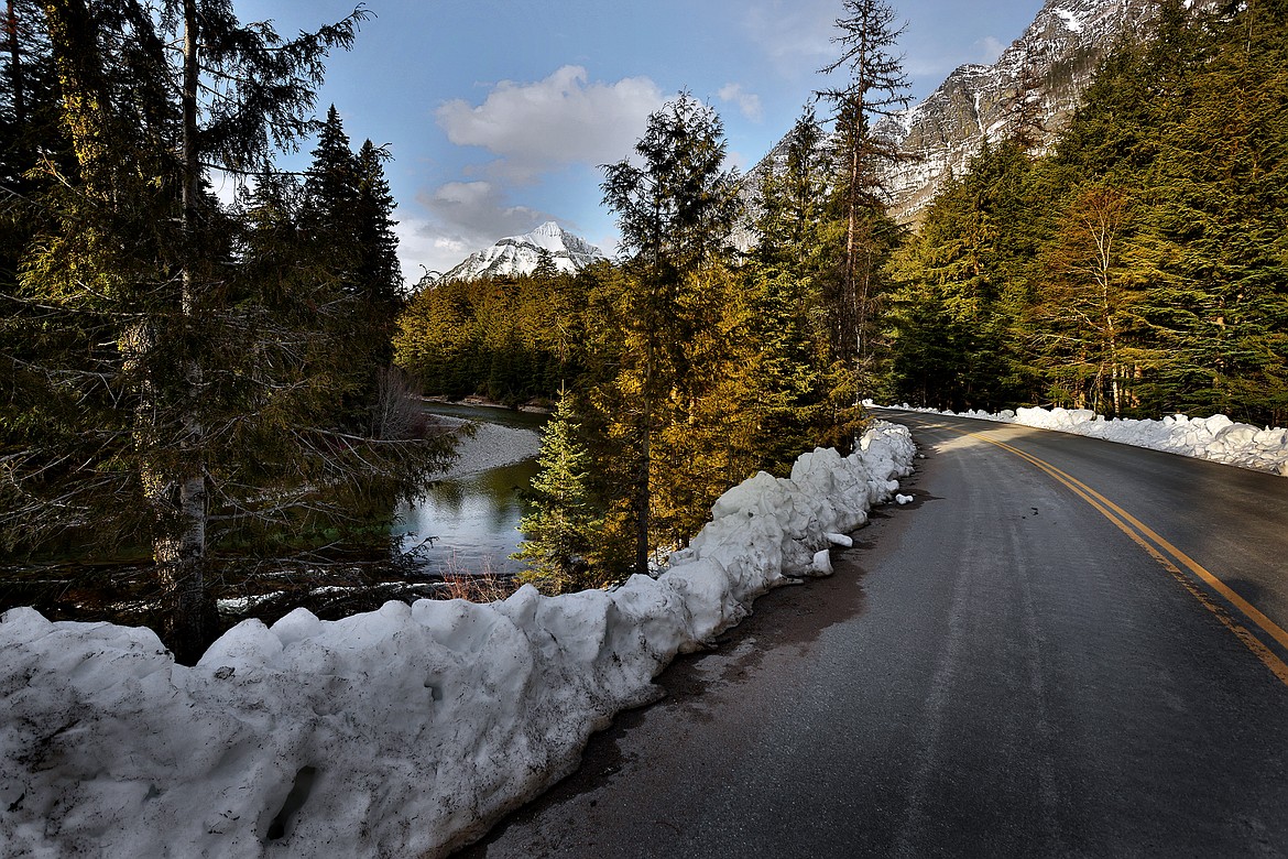 The sun sets along the Going to the Sun Road in Glacier National Park April 20. Early visitation numbers indicate another busy year for the park. (Jeremy Weber/Daily Inter Lake)