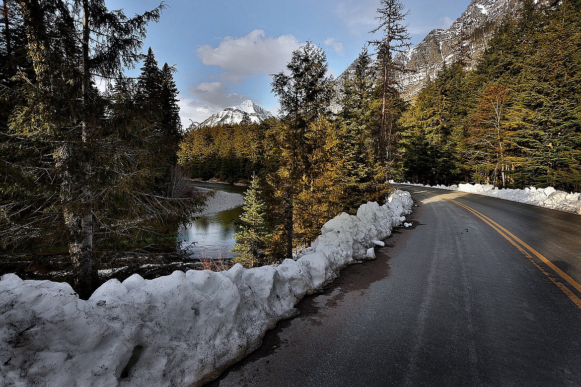 Photo by Jeremy Weber/Daily Inter Lake
The sun sets along the Going to the Sun Road in Glacier National Park April 20. Early visitation numbers indicate another busy year for the park.