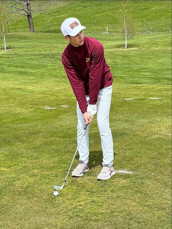 This is senior Merritt Meacham’s first year playing golf with the Chiefs and HE said he is enjoying the challenge of learning a new sport and the bond the team has.